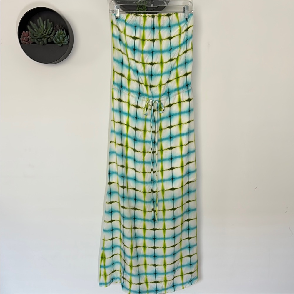 Stylish Blue and Green Women's Maxi Dress